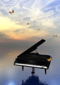 Piano and butterflies